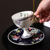 Ceramic Coffee Mug Cappuccino Cup Novelty 220ml,Latte Set,Latte Art with Saucer for