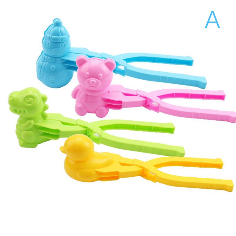 4Pcs Cute Bear Duck Dinosaur Snowball Clip Snow Clay Ball Maker Creative Snowballs Mold Snow Shovel For Kids Outdoor Sports Snow Toy