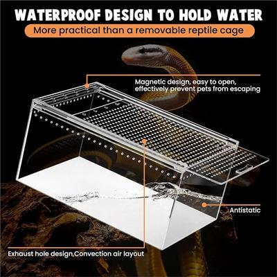 Turtle Terrarium Acrylic Lizard Reptile Kennel For Jumping Spider Crested Gecko Bearded Dragon