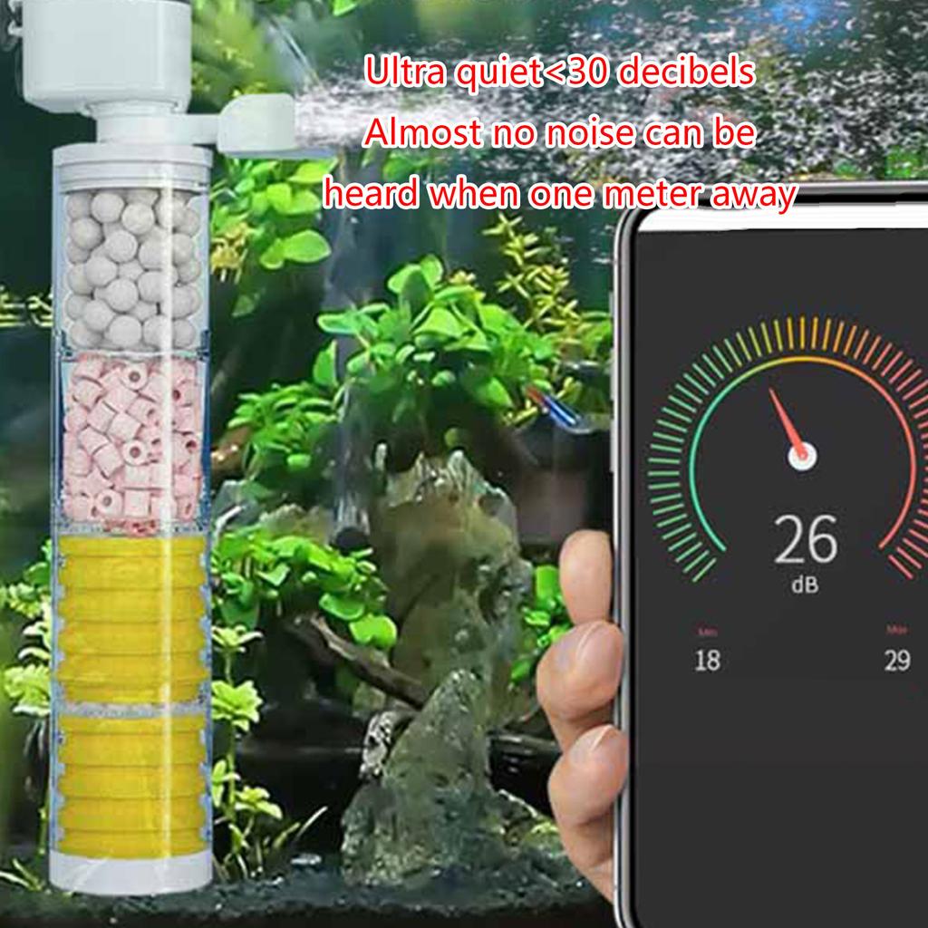 Aquarium Filter with Water Purification Fishtank Pump Biochemical Filter Low Noise Internal Filter for Oxygen Increase