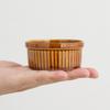 Vertical Stripe 3.2" Dehua Ceramic Pudding Bowl with Lid - Perfect for Jelly or Sauce