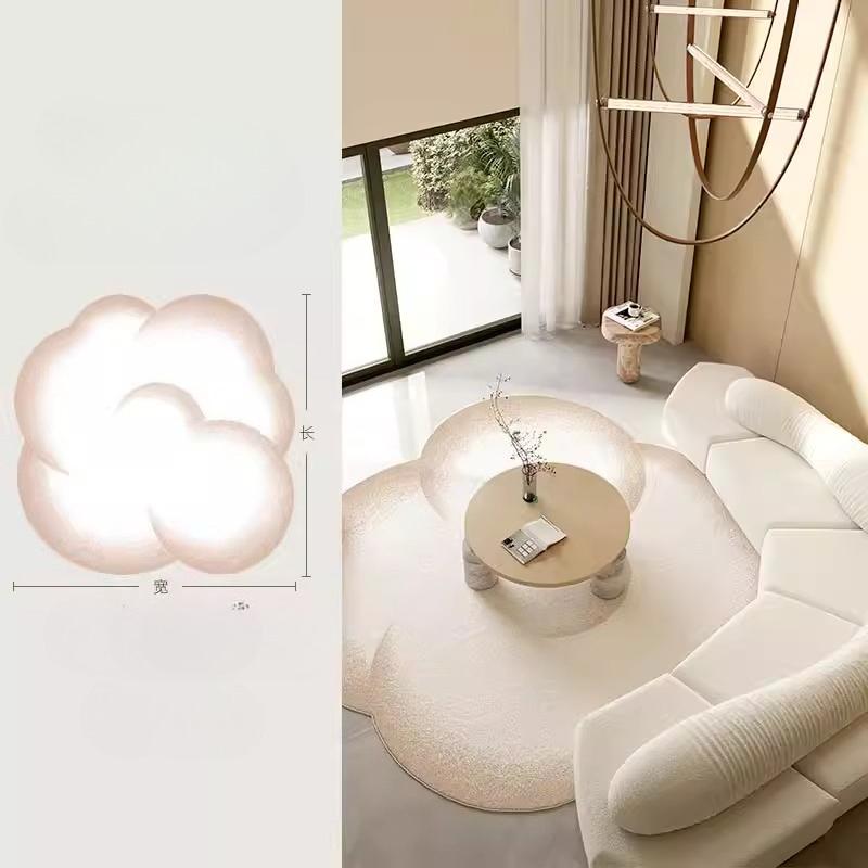 Tapis Doux Décoration de Salon Formes Irrégulières Tapis Modernes Minimalistes pour Chambre à Coucher Tapis Épais en Peluche pour Sol de Salon Tapis Lavable 80x160cm
