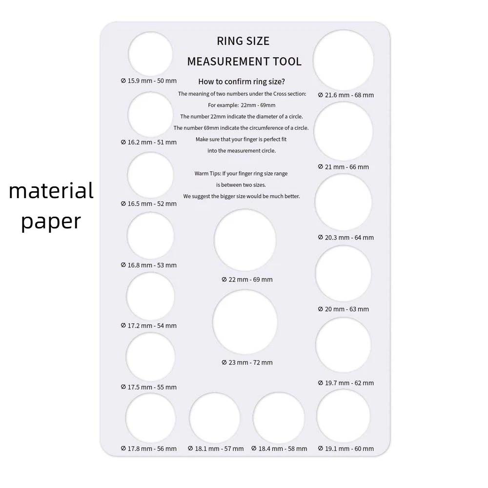 

Ring Sizer Ring Mandrel Stick Finger Size Board Ring Measurer Card Board Ring Size Card Table European Size