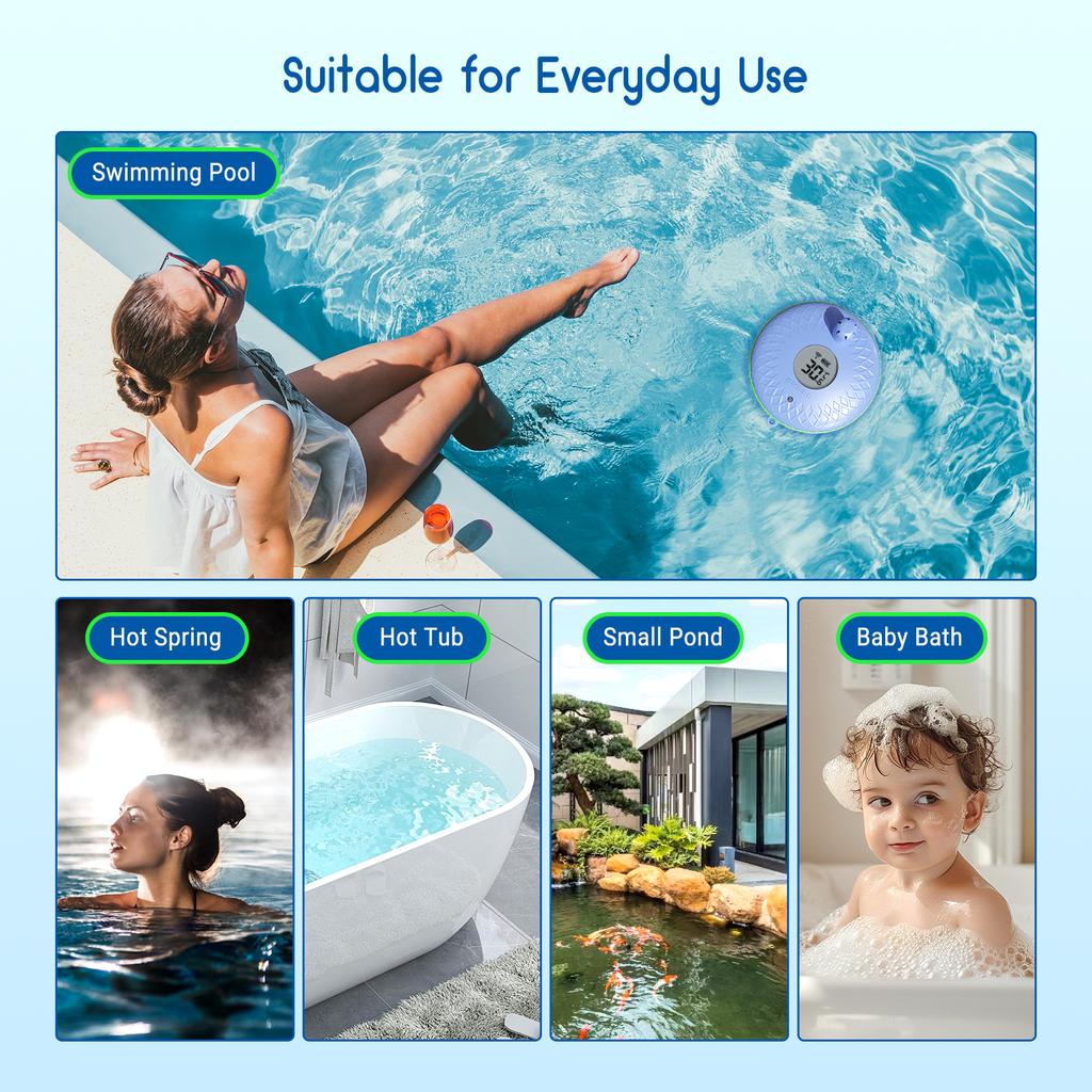 INKBIRD Ulepszony Pływający Termometr Basenowy Bluetooth Wodoodporny Cyfrowy Termometr Wodny do Basenów, Akwariów, Spa, Stawu