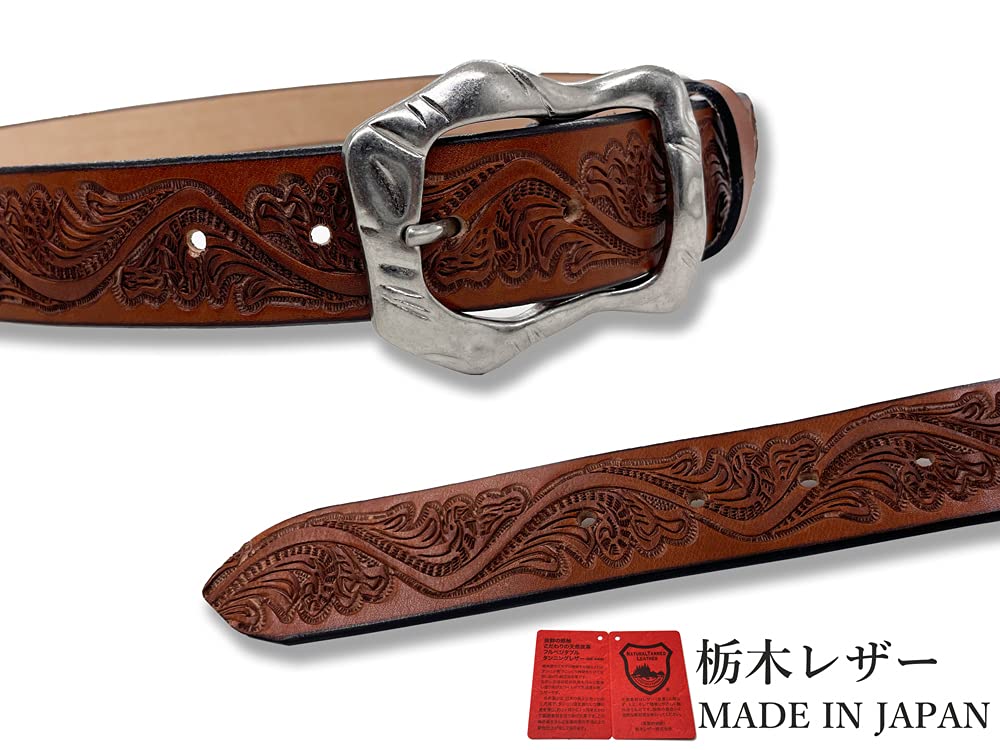 WING LEATHER Tochigi Leather 6 Genuine Horseshoe Made in Size Dark Brown Belt, Colors, Horseshoe-Shaped Buckle, Leather, Japan, Casual, 35mm, L,