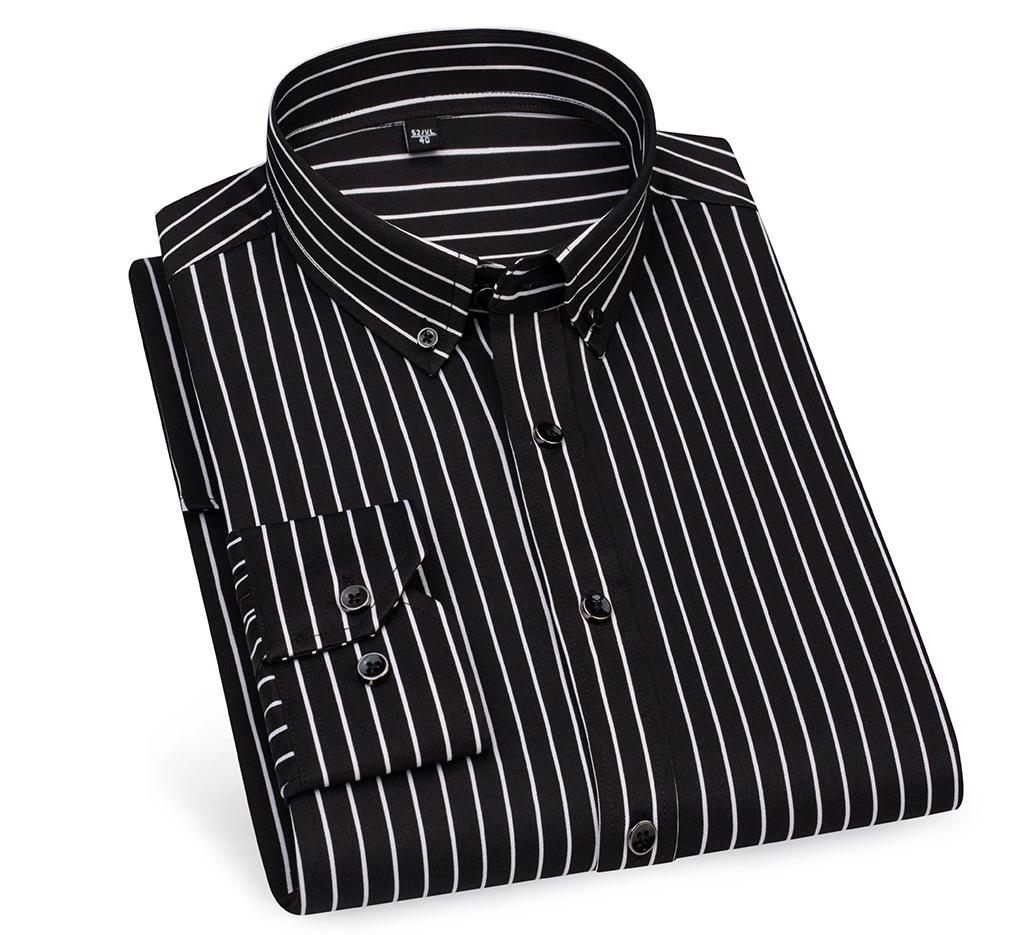Men's Short Sleeve Non-Iron Striped Ice Silk Casual Korean Style Shirt