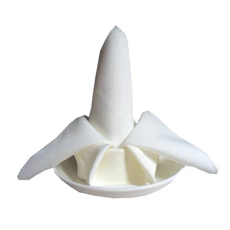 Pure Solid Color Hotel Restaurant Napkin - Red, White, Blue Flower Folded Design