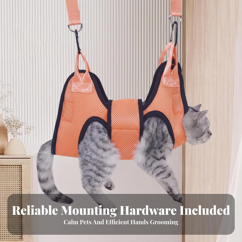Dog Grooming Support | Breathable Mesh Fabric, Pet Harness with Straps,