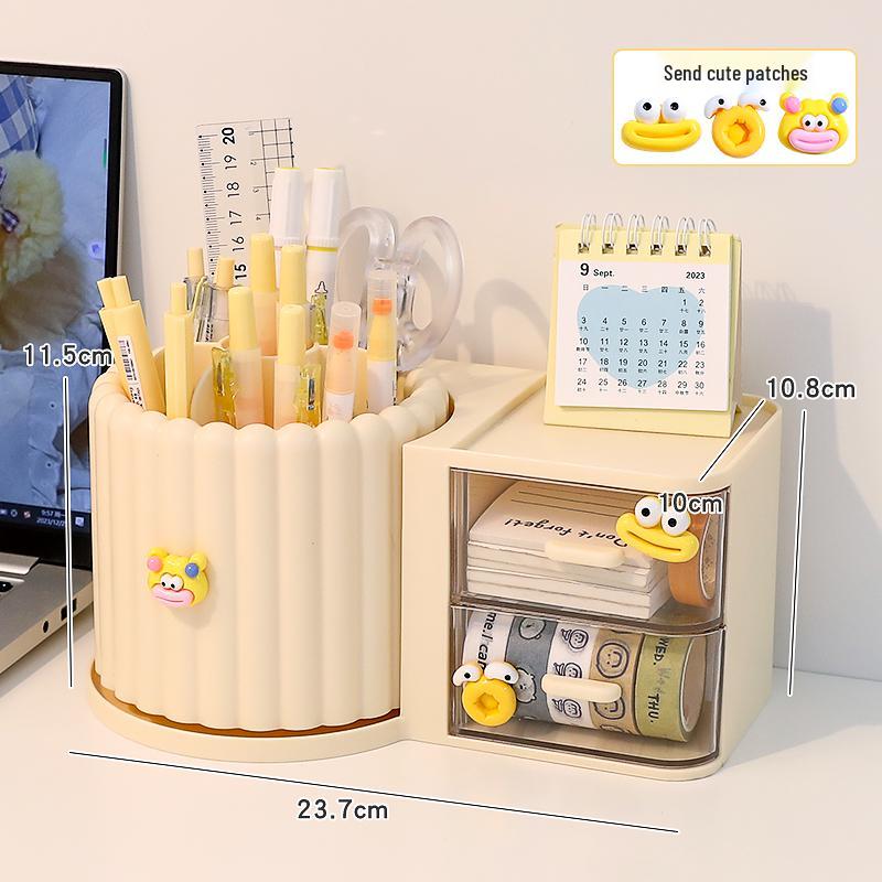 Rotating Pen Holder: Creative, Cute, Multifunctional, Large-Capacity Desktop Organizer for Students