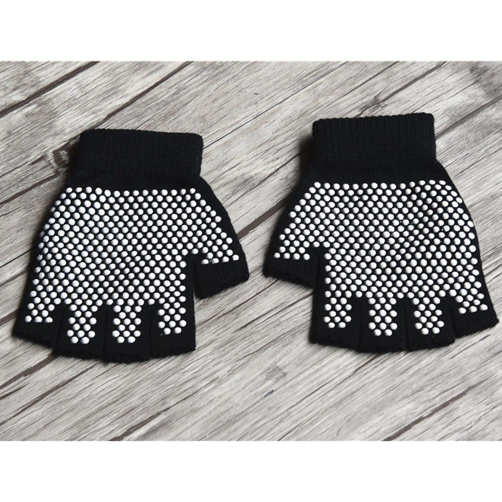 1 Pair Women Half Finger Breathable Sports Half Finger Gloves for Gym Yoga Fitness(black)