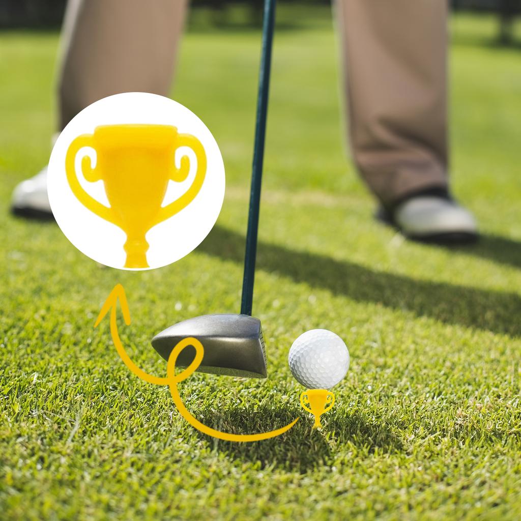 Creative Trophy Golf Tee Set 10 Pieces Durable Golf Ball Holder Stakes Golf Sport Accessories for Outdoor Practice and Game Use