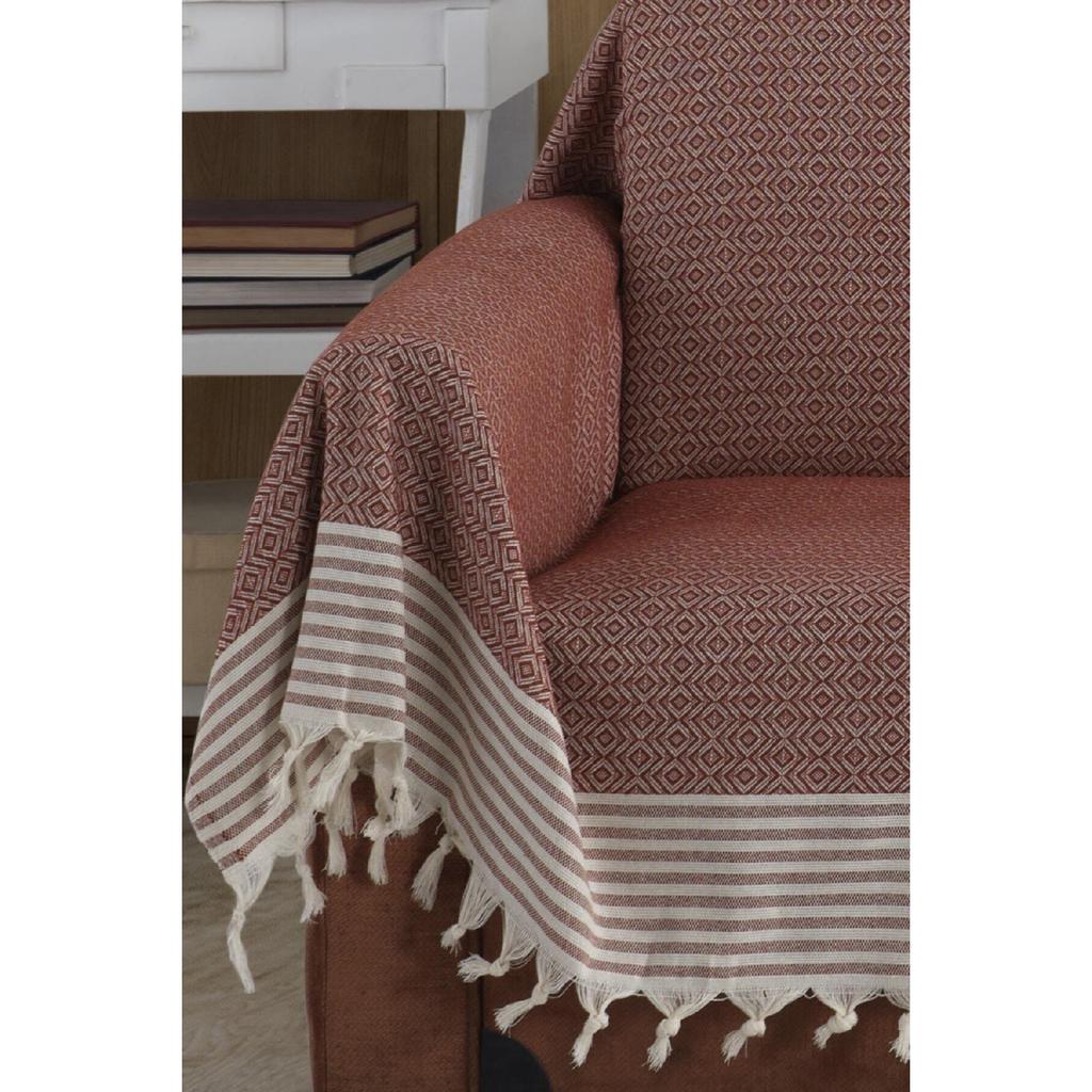 Organiczna tkanina Buldan pokrywająca beżowe ramiona Duży rozmiar 180 x 300 cm Fotel Sofa Sofa Narzuta bawełniana