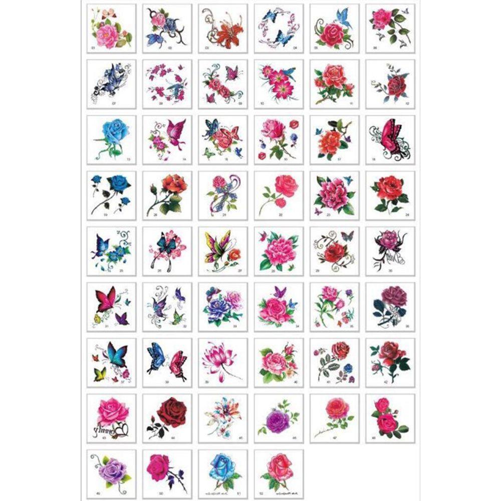 Arm Girls Waterproof Makeup Sticker Fake Fake Tattoos Butterfly Temporary Tattoos Rose Flower