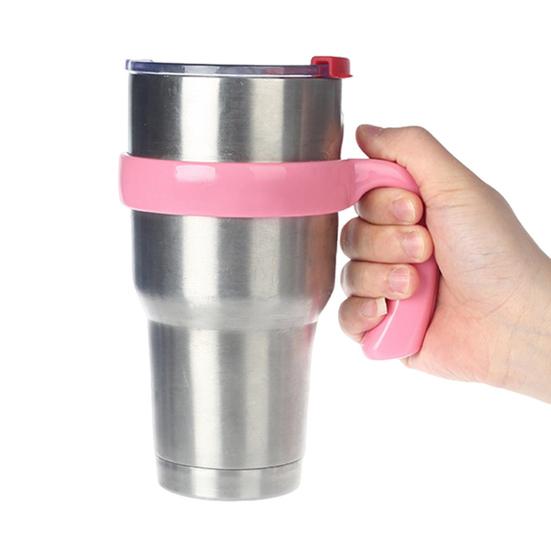 2 Pcs Tumbler Handle Attachment Ergonomic Grip Anti Slip Car Cup Holders BPA Free Travel Mug Handles for 20/32oz Tumbler Cup Accessories
