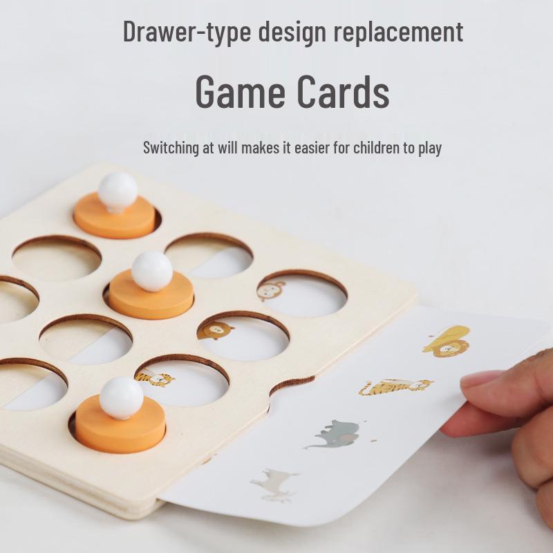 Jeu d'échecs de mémoire en bois pour enfants - Jouet éducatif pour la pensée logique et l'apprentissage précoce