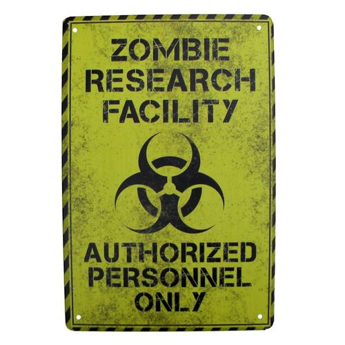 

Metal Zombie Research Biohazard Wall Door Warning Sign Garage Man Cave Bar DecorAluminum 30x40cm(11.8x15.7inch)