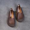 Johnature Retro Genuine Leather Shallow Flats Cowhide Comfortable Soft Soled Women's Slip-on Shoes