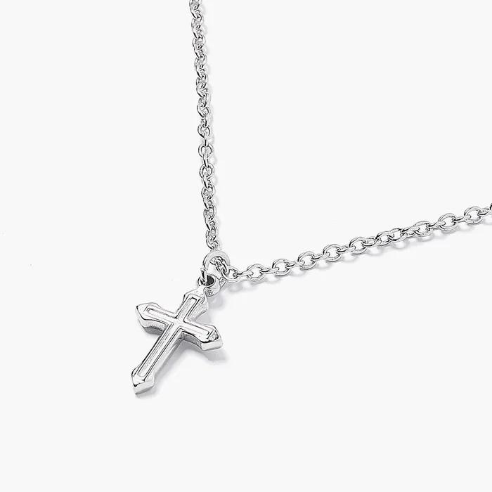 Collier avec pendentif chaîne Ligne Croisée (C2503-AN885_SV)