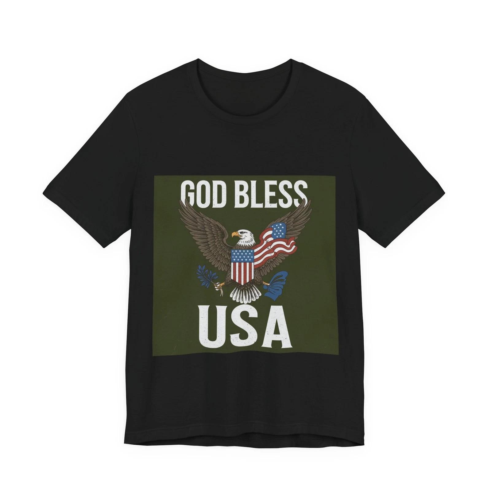 God Bless USA Jesus Eagle Unisex T-Shirt Patriotic Christian S