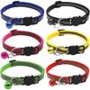 Small Dog Collar 6 Pack Reflective Cat Collars Safety Quick Release With Bell Adjustable Nylon Reflective Strap Small Dogs Cats Collar 19-32cm (color
