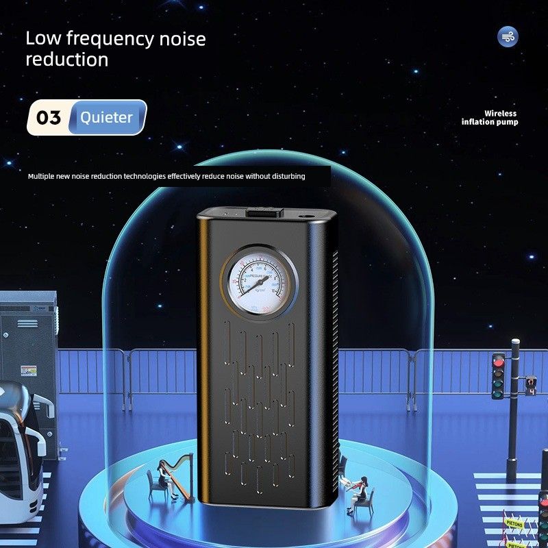 New Car-Mounted Air Pump, Wireless, Large-Capacity, Portable, Smart Pointer Display, Handheld Universal Tire Inflator