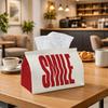 1pc of Vintage-Style Tissue Box for Napkins, Featuring a Smile Design, Suitable for Living Room Tables And Car Use