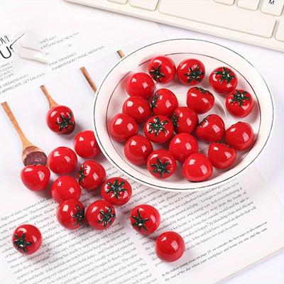 10pcs DIY Mini Tomato Model Ornaments, DIY Accessories Art Crafts Supply, Home Decoration, Perfect DIY Jewelry Crafts, Art Crafts Supply