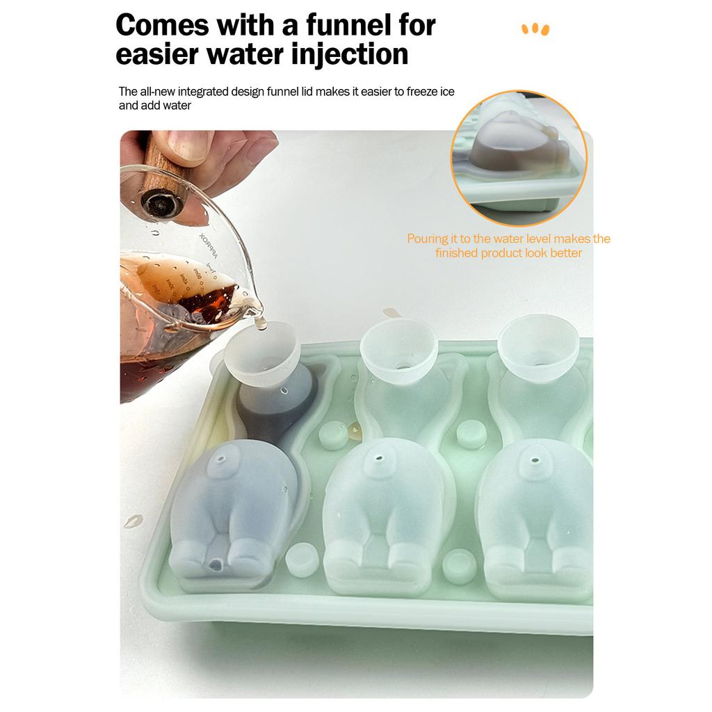 3D Silicone Mold With Funnel - Whiskey & Cocktail Ice Trays , Brandy, Fast -Free, Easy Release Novelty Gift For Men