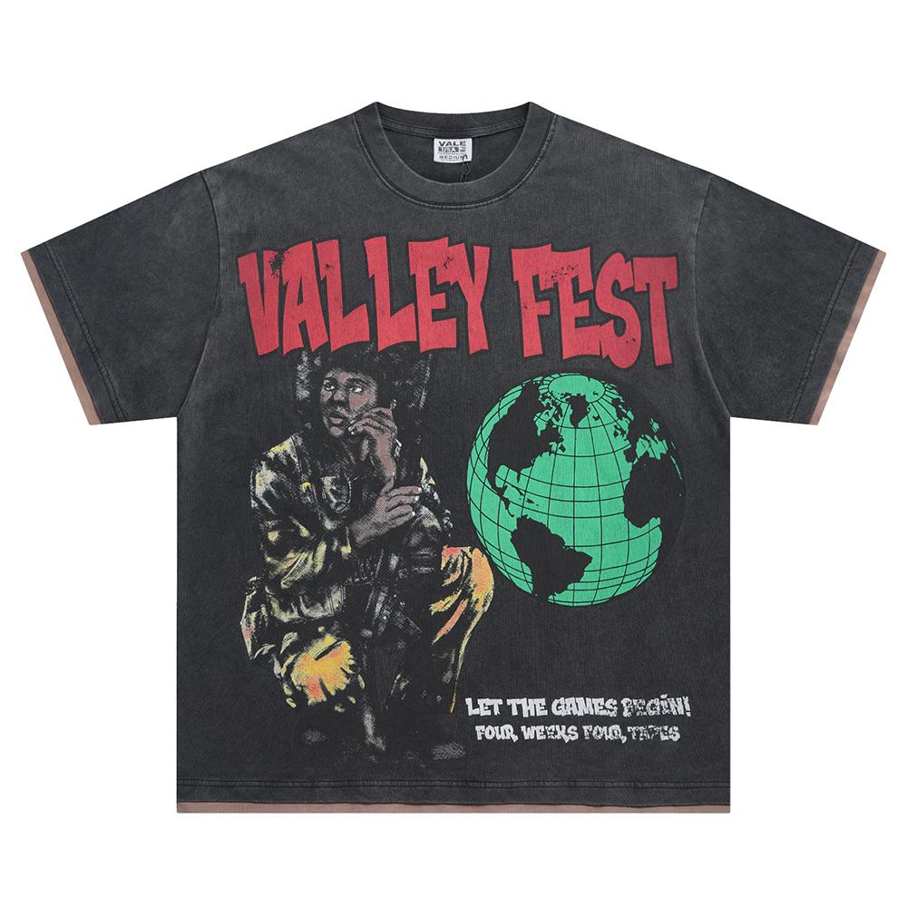 

V550 Vale SPORTS DIVISION Forever Valley Fest TEE Summer Street Trendy T-shirt XL