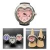 Fashion Heart Shape Finger Watch Couple Rings Jewelry Clock Roman Quartz Watches