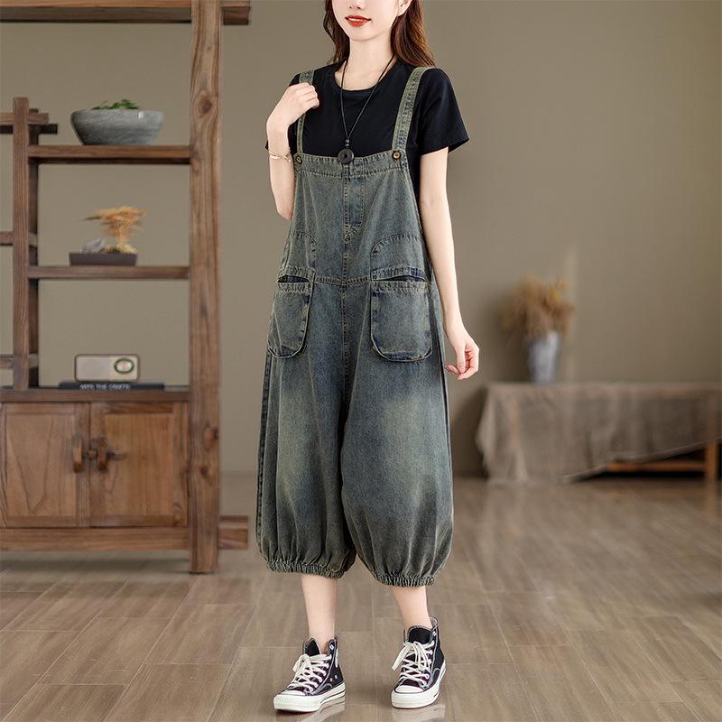 Women's Summer Loose-Fit Denim Overalls