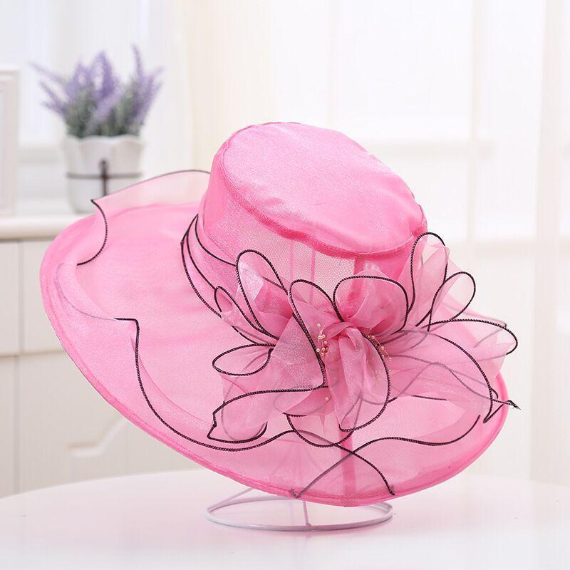 New summer face covering sun protection beach hat female Korean version flower organza sun hat big brim sun hat
