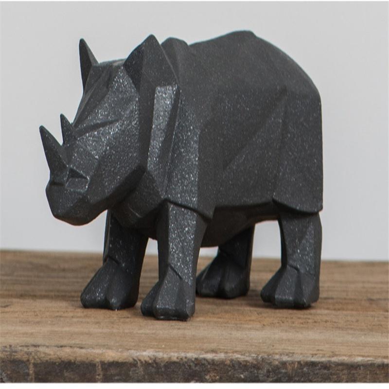 Nordic Resin Díszek Kézművesség Otthoni Nappali Irodai Állatok Orrszarvú