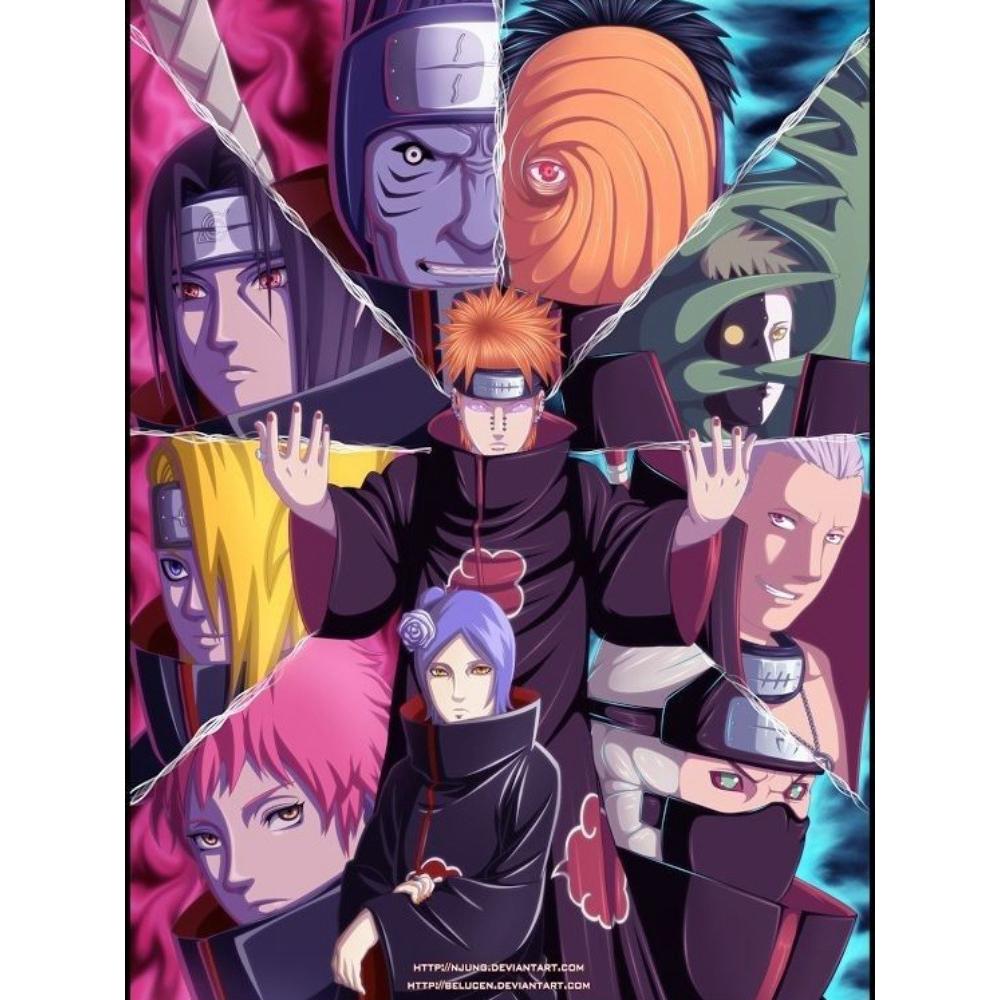 Naruto Akatsuki 2026 Nowe Malowanie Diamentami Haft Sztuka Anime Haft Krzyżykowy Mozaika Dżety Rękodzieło Rzemiosło Prezenty dla Dzieci