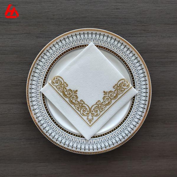 Good White Golden Paper Napkins Tissue Serviettes Customized Napkins for Restaurant