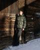 Apostrophe Comma Angle Pocket Heavy Hooded Padded Jacket_Dark Green