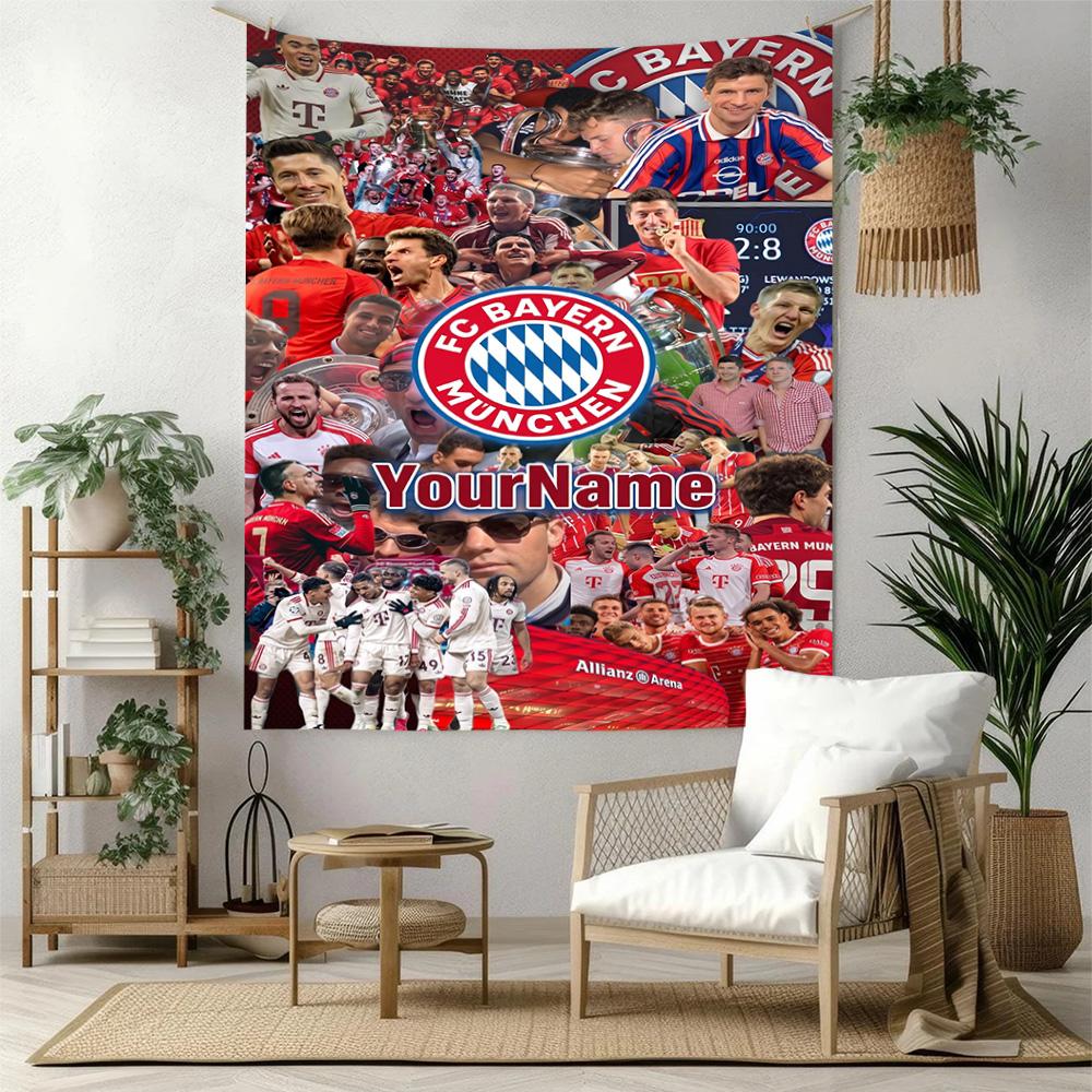 Bayern Munich Custom Your Name Wall Decor Tapestry Art For Pet Memorial Birthdaywedding Party Backdrop Family Gift