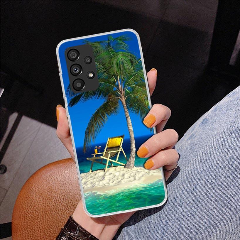 Summer Beach Sunset Sea Palm Tree Phone Case For Samsung Galaxy A17 A16 A15 A14 A13 A57 A56 A55 A54 A53 A37 A36 A35 A34 A33 A26