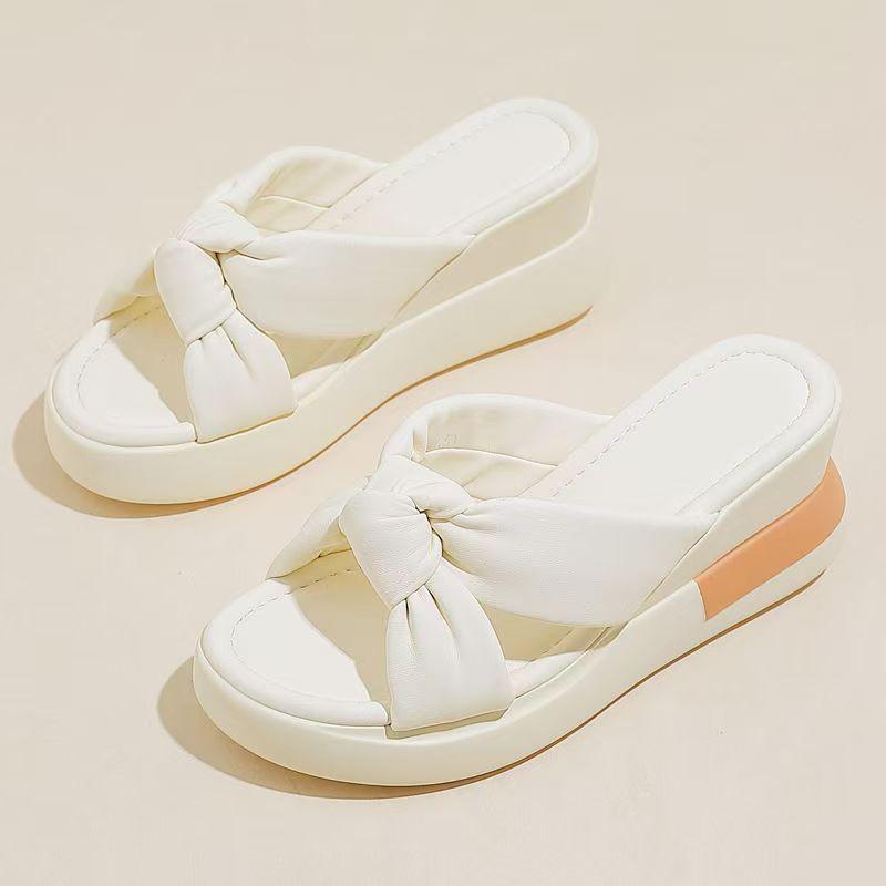 

Тапочки женские летние 2025 новая мода маффин толстая подошва танкетка высокий каблук сандалии интернет-знаменитость премиум сандалии 40