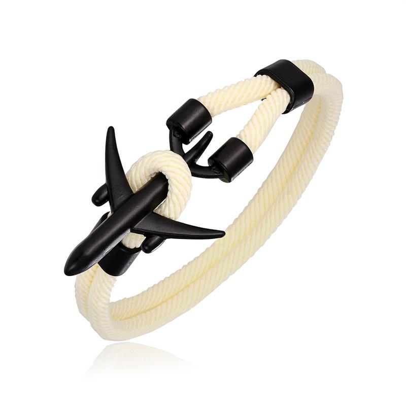 Airport Fashion Men Women Airplane Anchor Bracelets Charm Rope Chain Paracord aviation life Jewelry Pulseras hombres