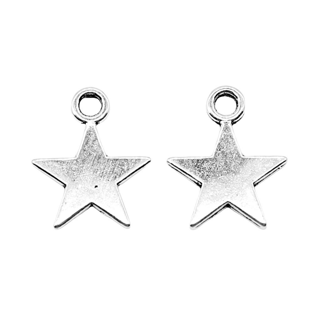 Five-Pointed Star Charms Multi Color Alloy Plain Pendants For Celestial Themed Jewelry