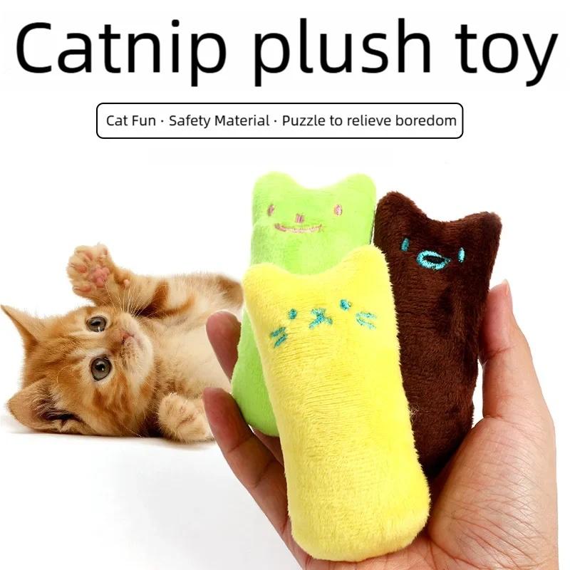 Interactive Catnip Pillow Toy 1 Pc Random Color Mint Scented Pet Supplies for Cats Thumb Teeth Grinding Bite Relief
