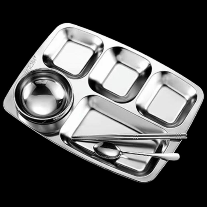 Chu Wanya 304 Stainless Steel 5-Compartment Lunch Tray