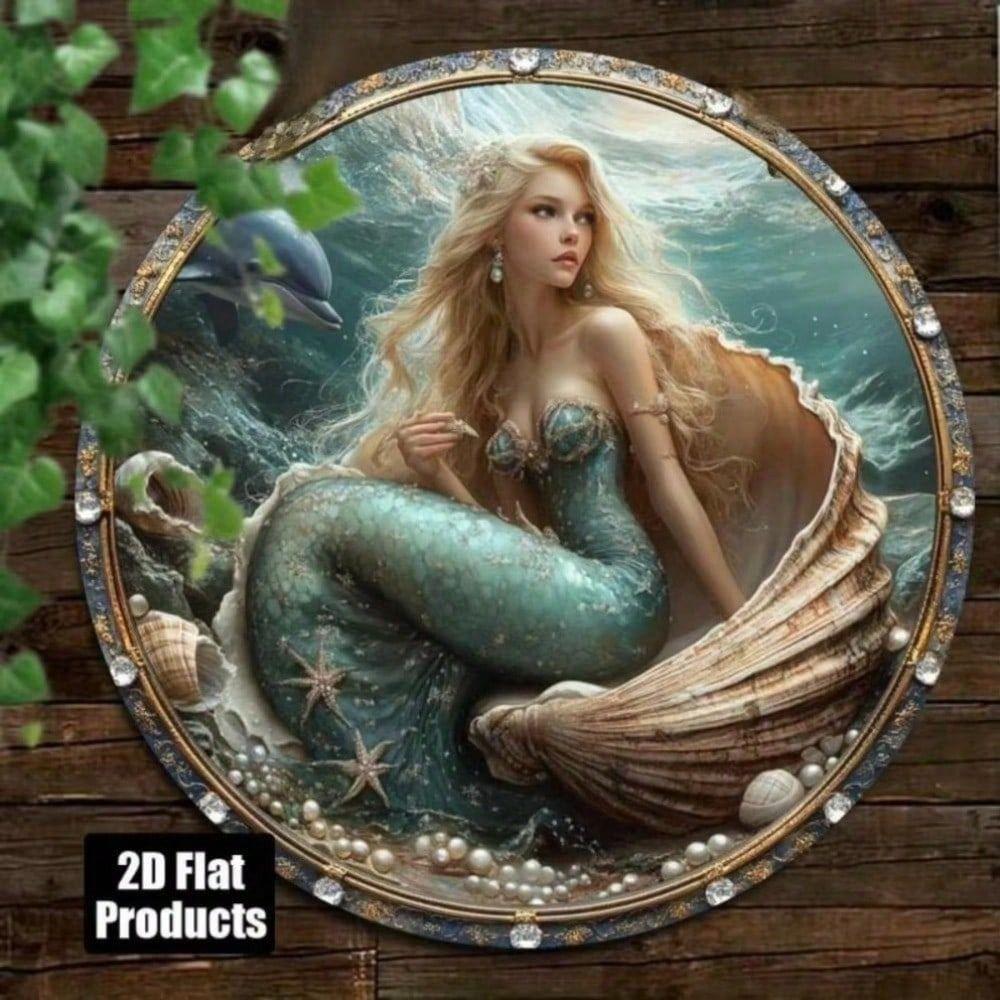 Metal Poster Round Ocean Star Fantasy Wall Art Home Decor