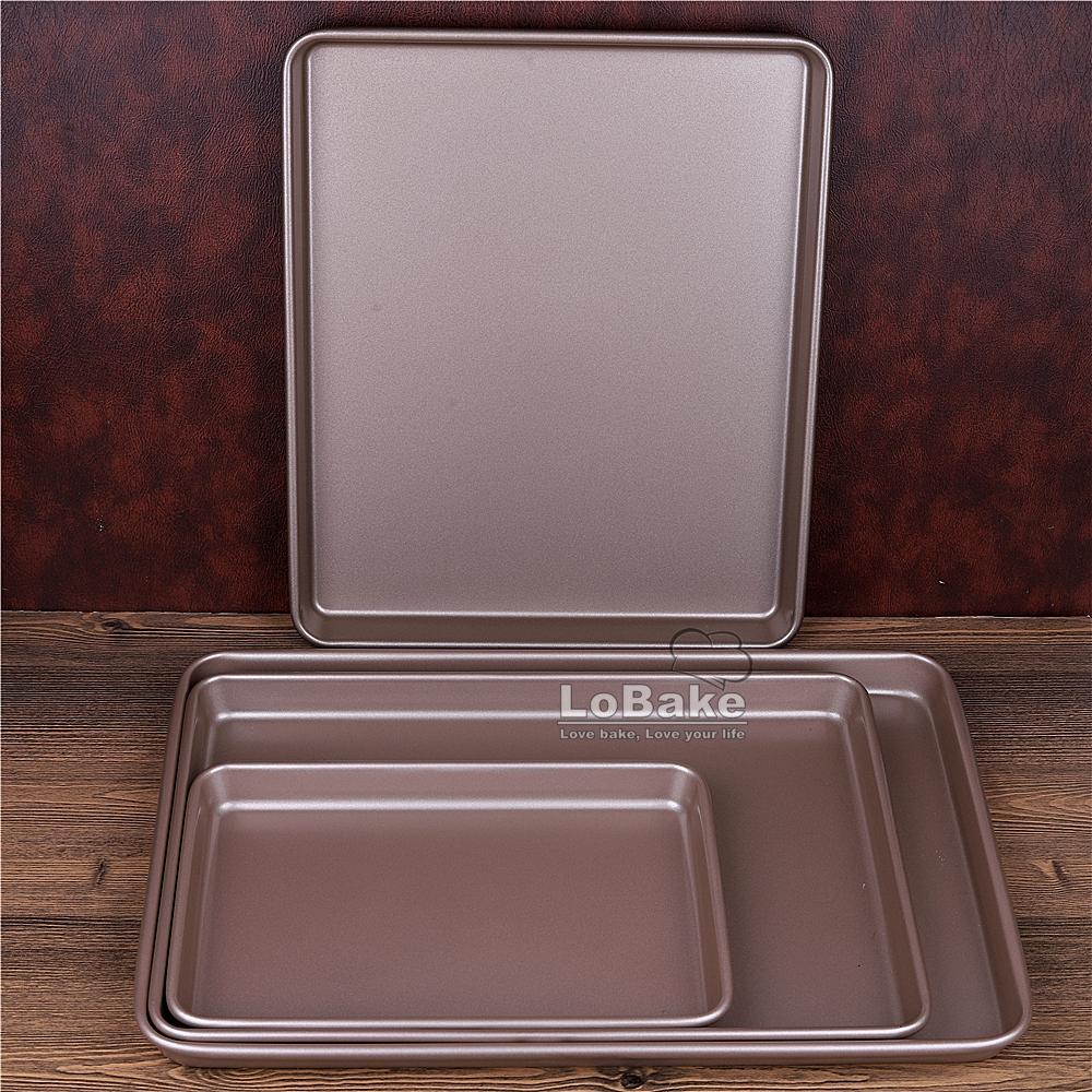 10 12 13 15 Inches 2.5cm Height Shallow Rectangle Heavy Thick Golden Nonstick Carbon Steel Baking Pan Cookie Holder Oven Tray