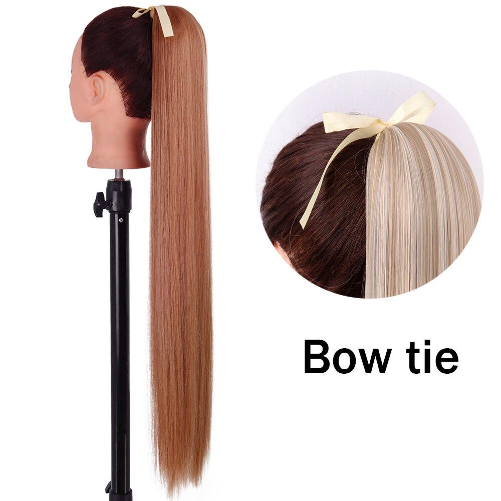 XINRAN Peluca de Cola de Caballo Recta Super Larga para Mujer Colorida Lazo Velcro Extensiones de Cabello Sintético Resistente al Calor Cola de Caballo