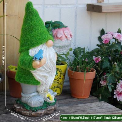 Solar Garden Gnome Decoration LED Light Statue Collection Figurine Outdoor Decorative Landscape Ornament for Yard Patio Lawn