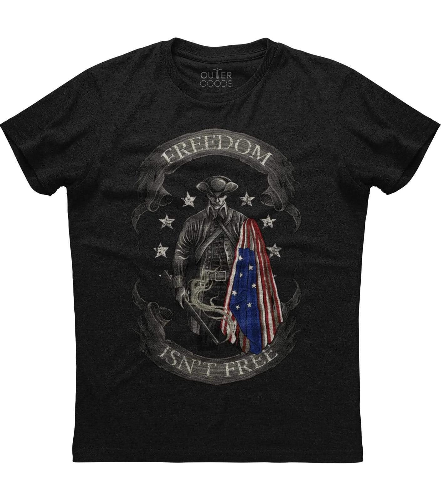 Mens Freedom Isn t Free American Flag Patriotic T-shirt Soldier USA Gun Rights S