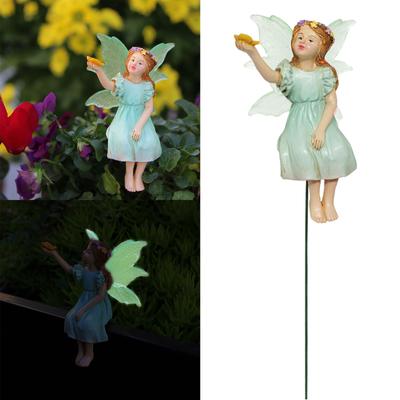 Exquisite Feenskulptur Künstlerische Schönheit Feenfigur Pfähle Gartenstatuen Fesselnde Miniaturen Feenfigur