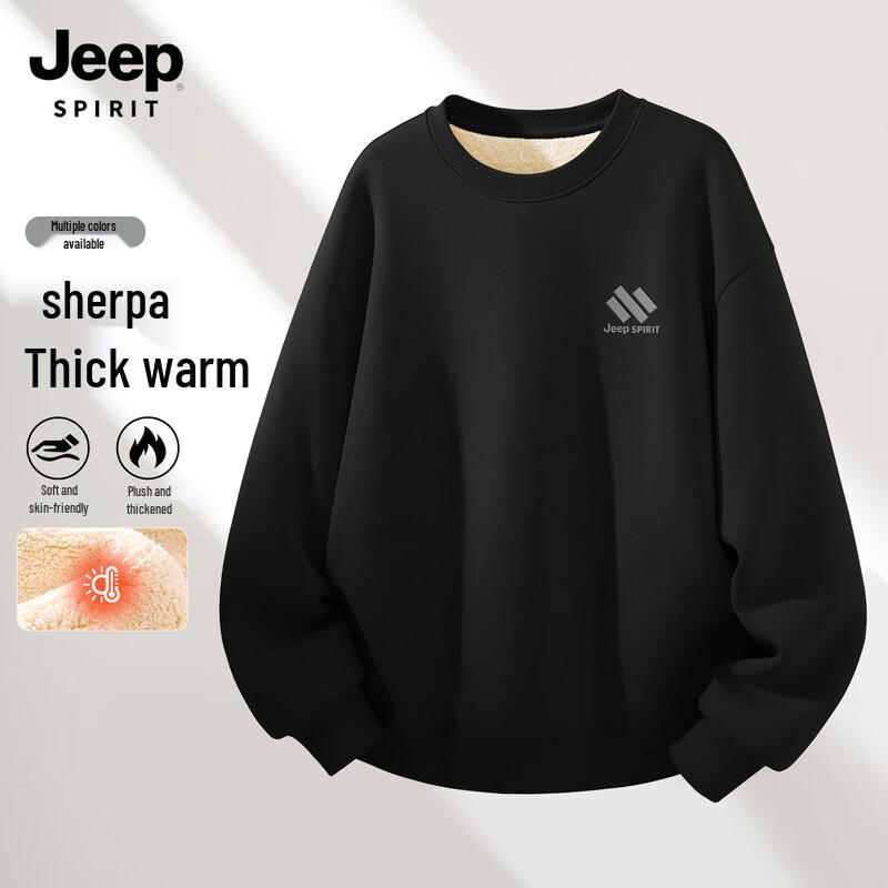 JEEP SPIRIT Men's Loose Fit Fleece-Lined Sweatshirt